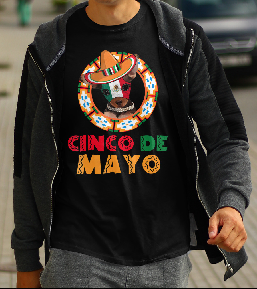 Cinco De Mayo Dog Chihuahua Mexican Sombrero T-Shirt