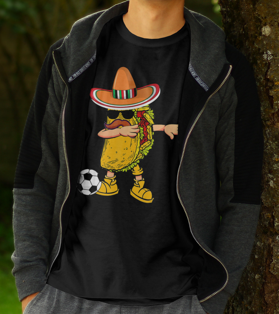Dabbing Soccer Taco With Sombrero Cinco De Mayo Dab T-Shirt