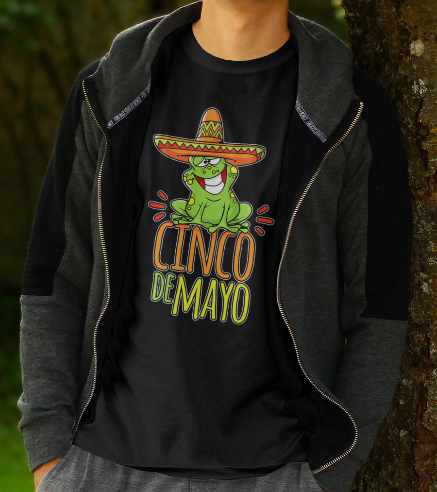 Cinco De Mayo Fun Mexican Fiesta Frog Sombrero T-Shirt