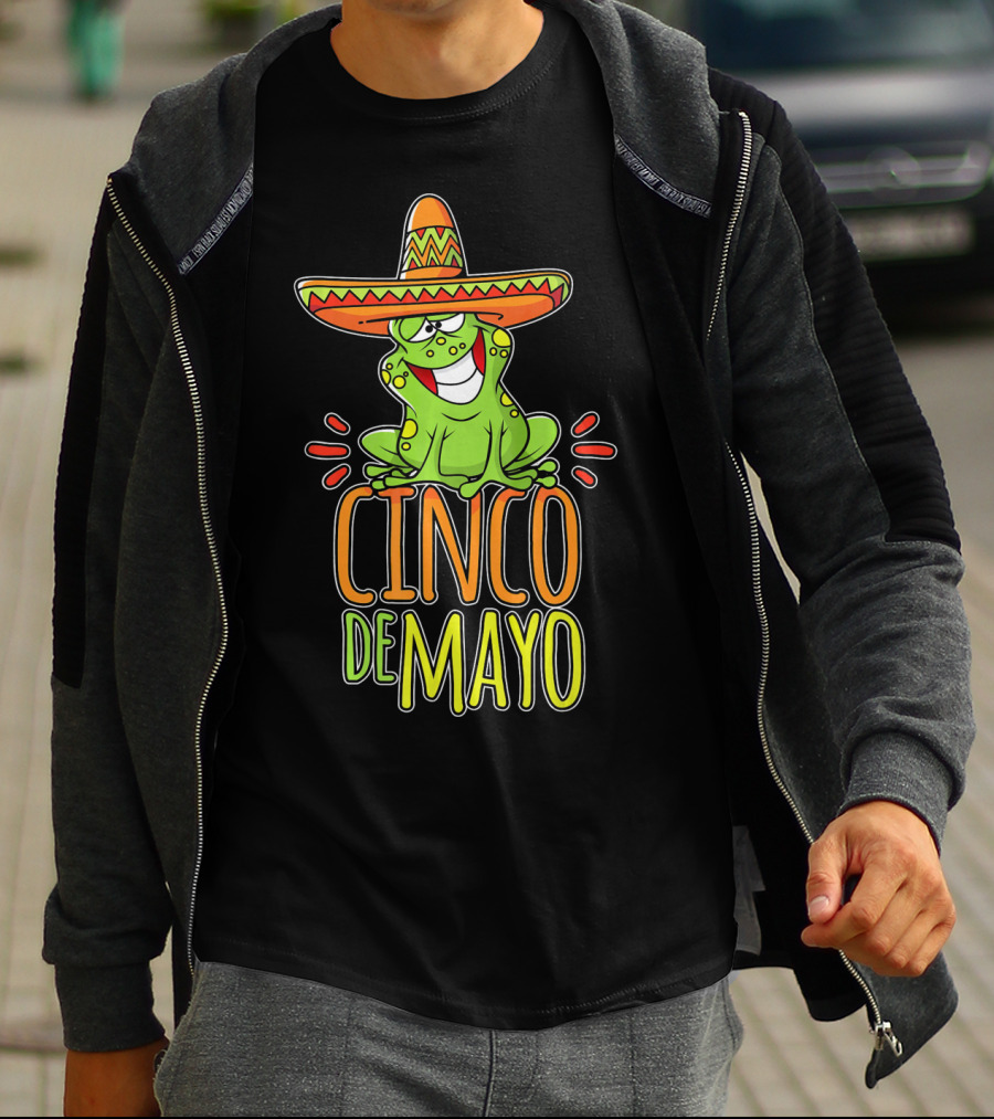 Cinco De Mayo Fun Mexican Fiesta Frog Sombrero T-Shirt