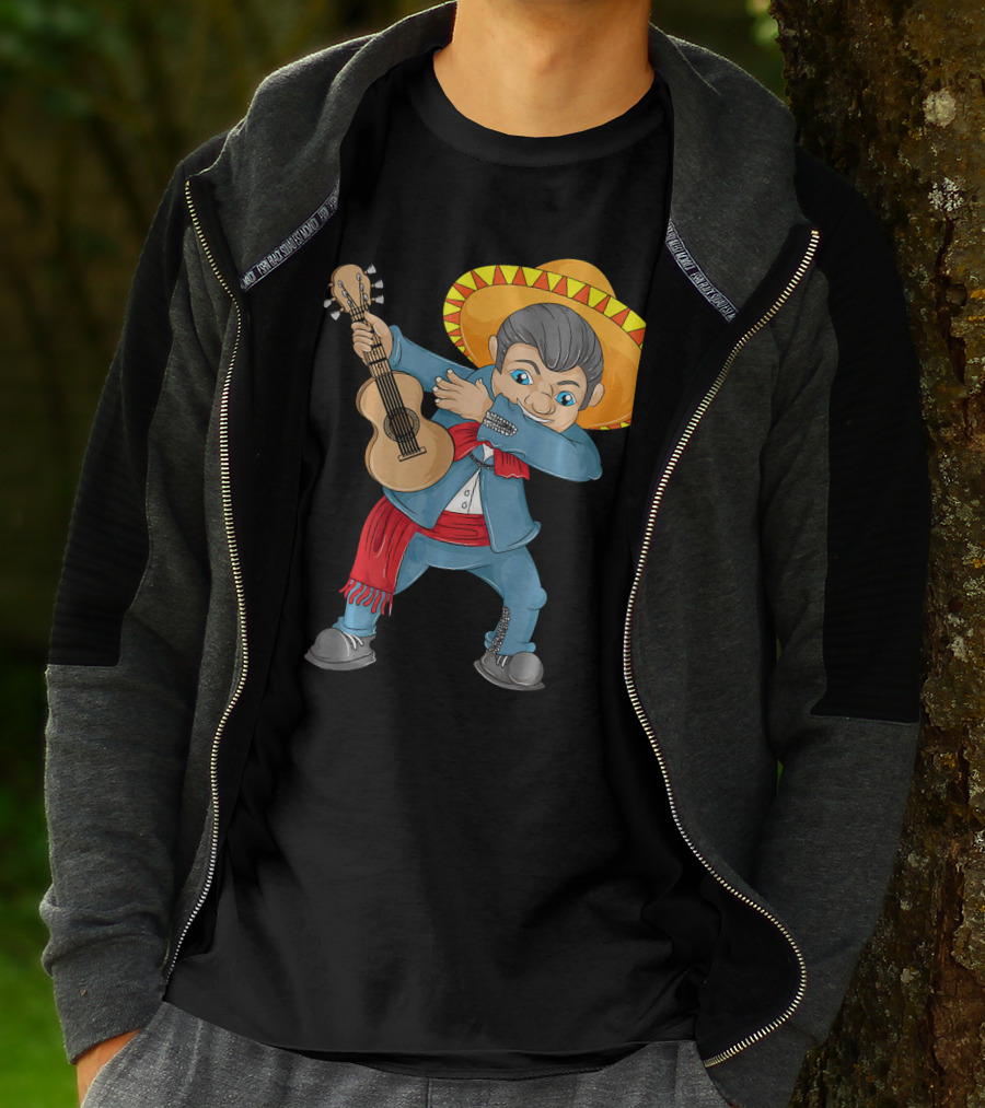 Mariachi Guitar Dabbing Cinco De Mayo T-Shirt
