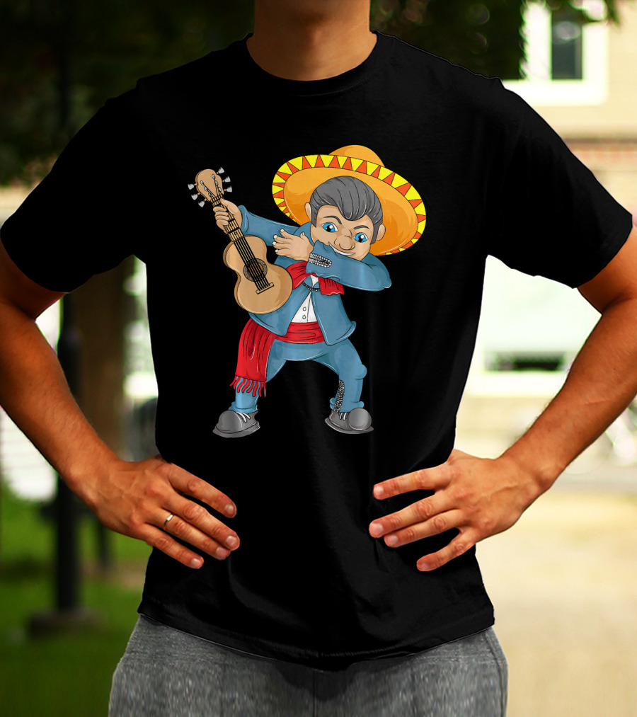 Mariachi Guitar Dabbing Cinco De Mayo T-Shirt