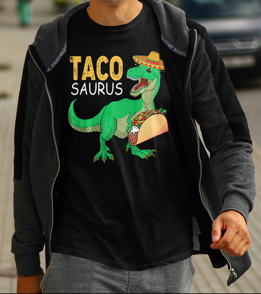 Taco Tacosaurus Dinosaur Sombrero Mexican Cinco De Mayo T-Shirt