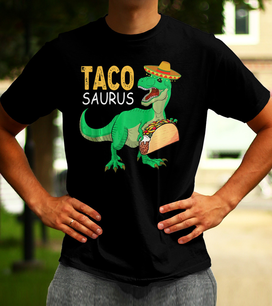 Taco Tacosaurus Dinosaur Sombrero Mexican Cinco De Mayo T-Shirt