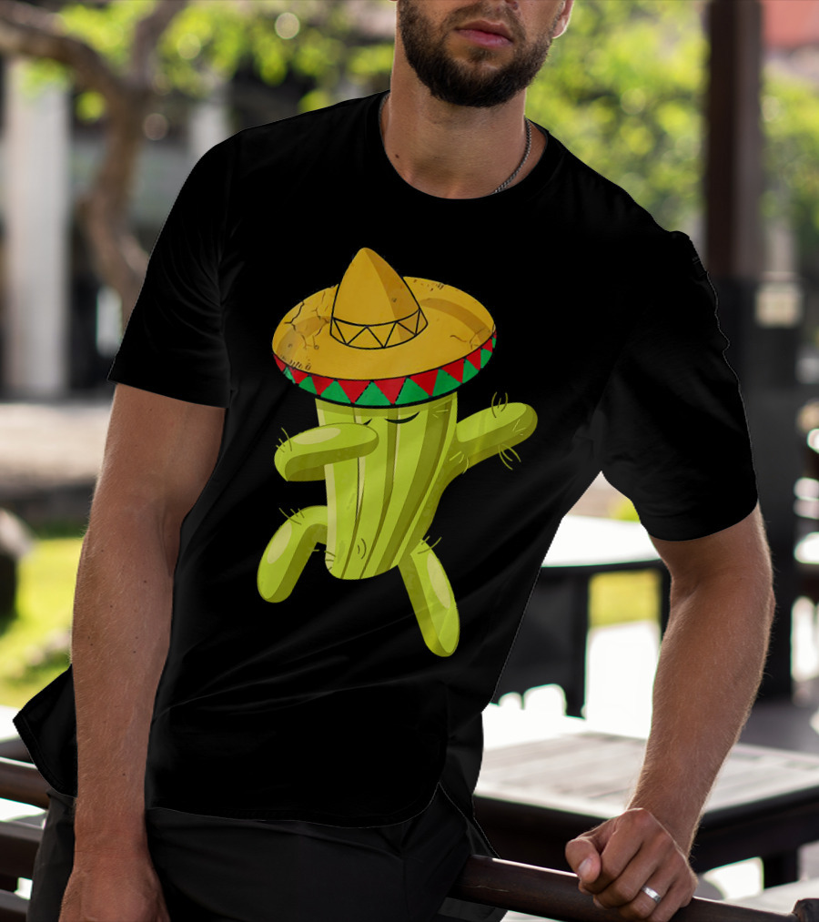 Dancing Cactus With Sombrero Funny Cinco De Mayo For Son T-Shirt