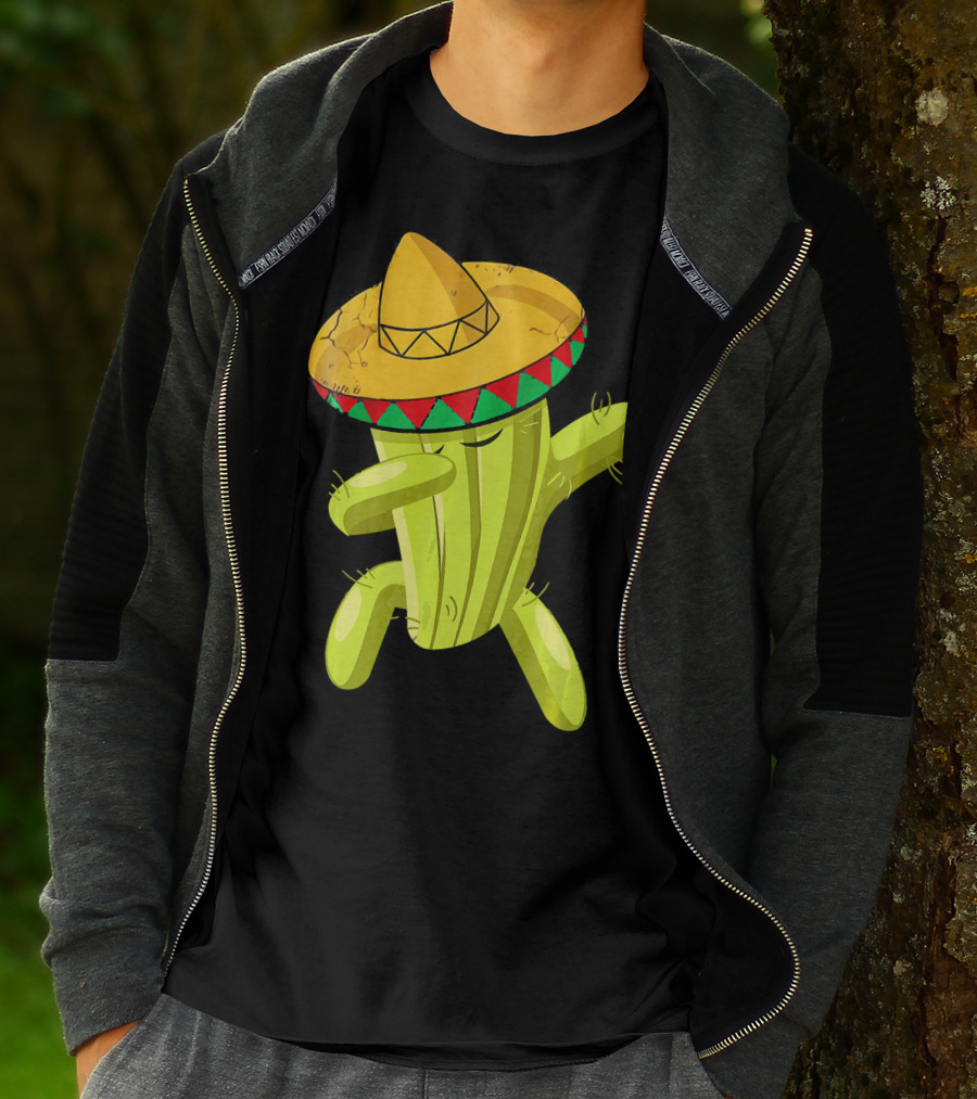 Dancing Cactus With Sombrero Funny Cinco De Mayo For Son T-Shirt