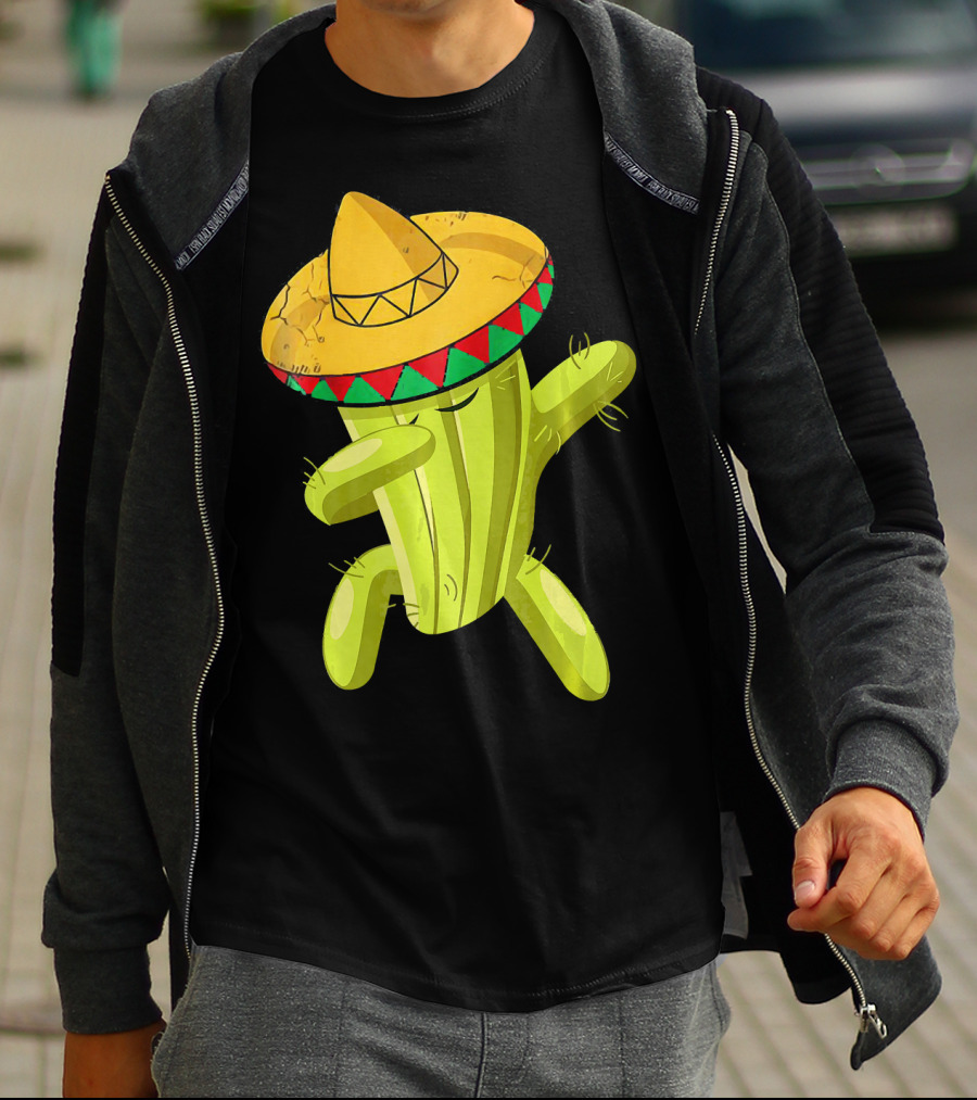 Dancing Cactus With Sombrero Funny Cinco De Mayo For Son T-Shirt