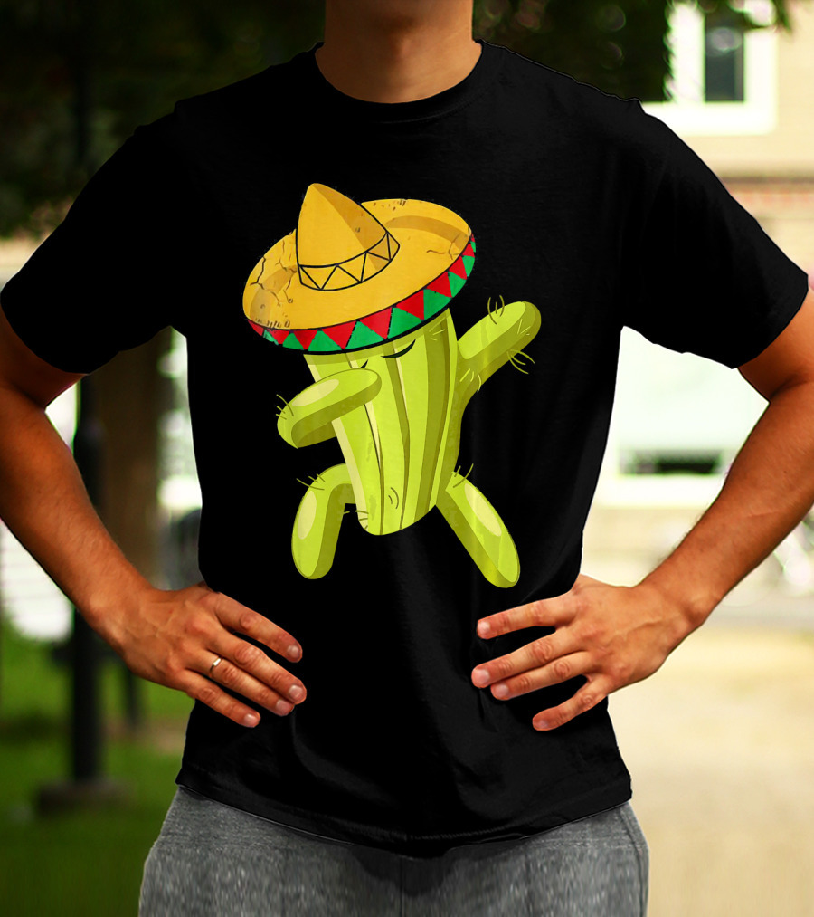 Dancing Cactus With Sombrero Funny Cinco De Mayo For Son T-Shirt
