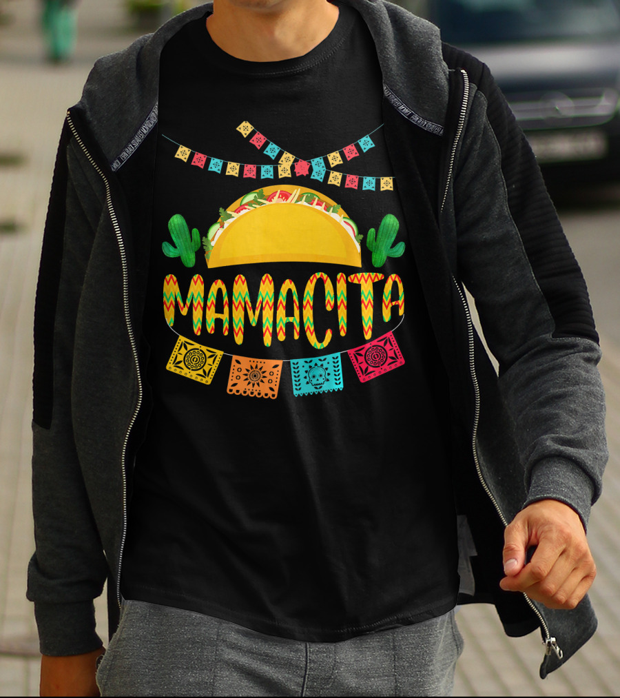 Mamacita Cactus Taco Mexican Fiesta Cinco De Mayo T-Shirt