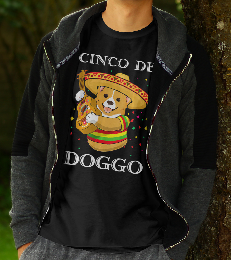 Cinco De Doggo Funny Corgi Guitar Fiesta T-Shirt