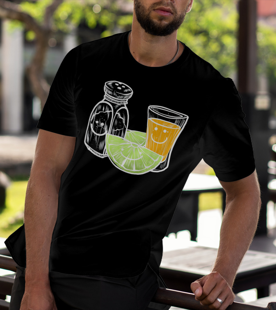Cinco De Mayo Tequila Lime Salt Smiley Faces T-Shirt