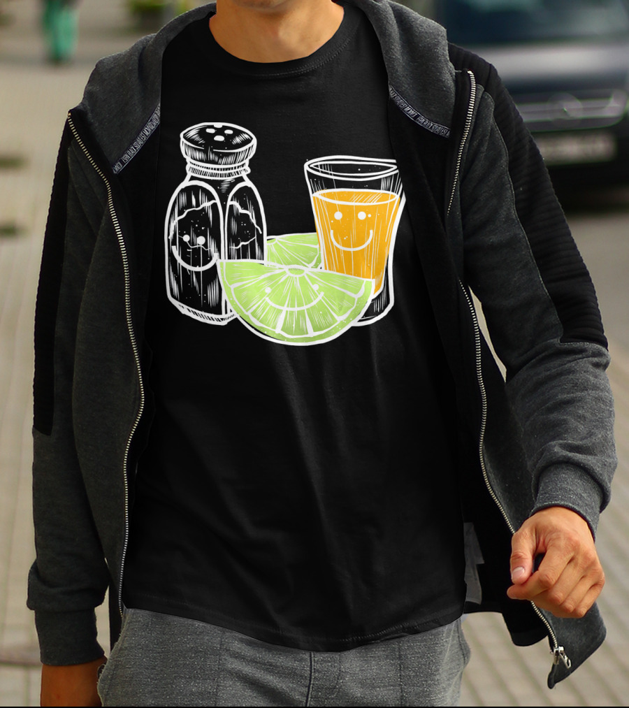 Cinco De Mayo Tequila Lime Salt Smiley Faces T-Shirt