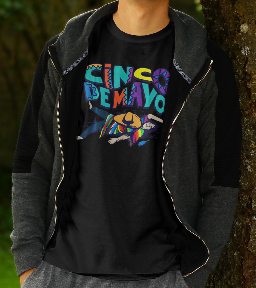 Cinco De Mayo Vibrant Celebration With Sombrero And Serape Decor T-Shirt