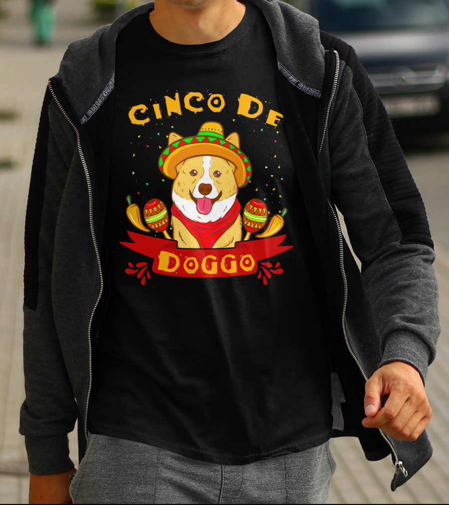 Cinco De Doggo Cinco De Mayo Sombrero Fiesta Corgi T-Shirt