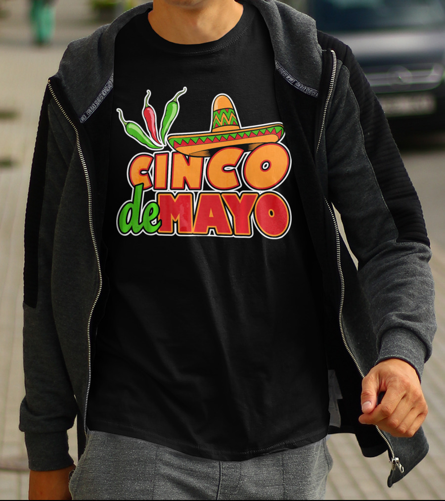 Cinco De Mayo Sombrero And Chilis T-Shirt