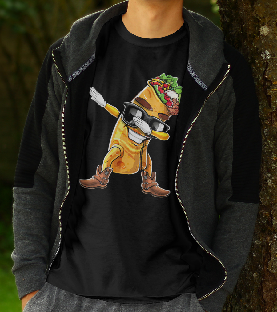 Dabbing Burrito With Cowboy Boots Cinco De Mayo Party T-Shirt