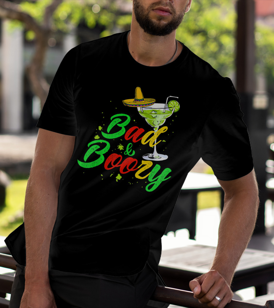 Cinco De Mayo Bad And Boozy Sombrero Margarita Lime Drink T-Shirt
