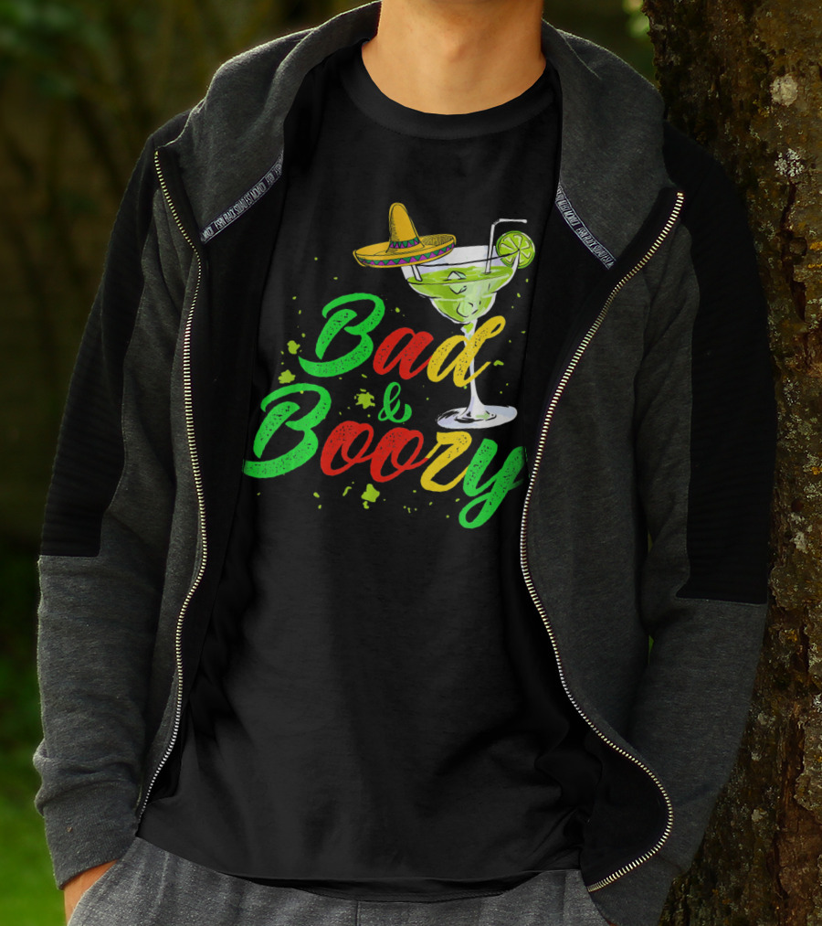 Cinco De Mayo Bad And Boozy Sombrero Margarita Lime Drink T-Shirt