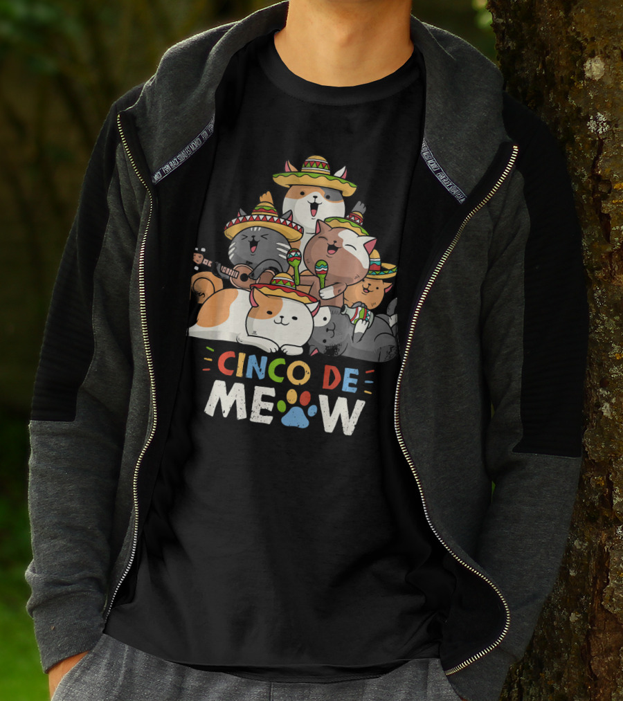 Cinco De Meow Cat Mariachi Lovers Fiesta T-Shirt