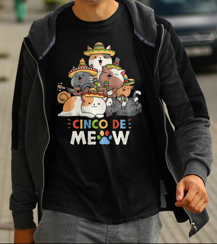 Cinco De Meow Cat Mariachi Lovers Fiesta T-Shirt