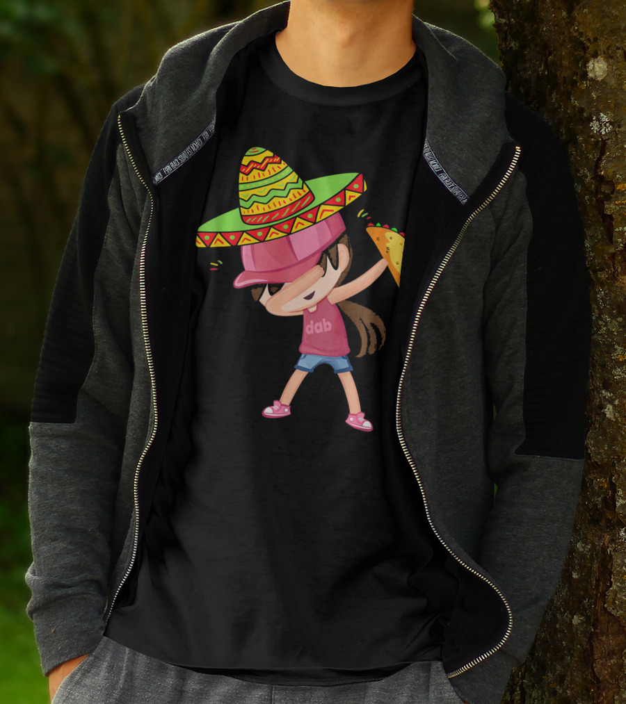 Funny Girl Dab Taco Sombrero Cinco De Mayo T-Shirt