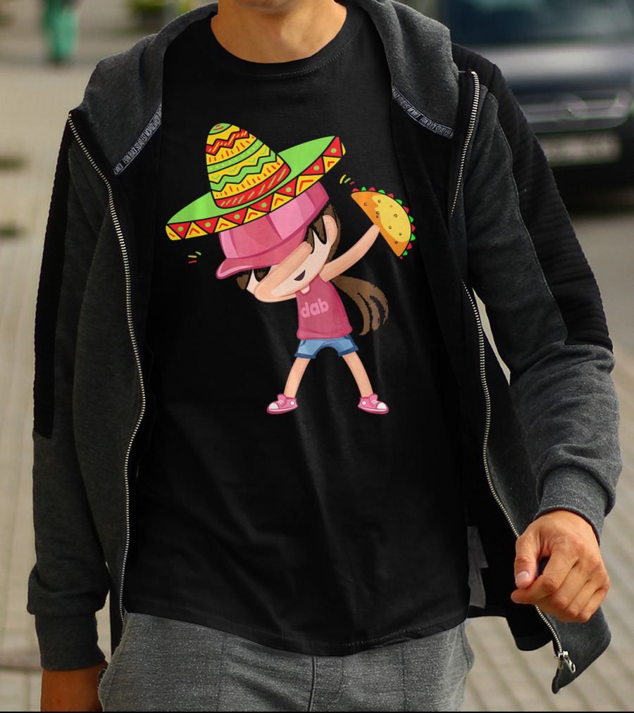 Funny Girl Dab Taco Sombrero Cinco De Mayo T-Shirt
