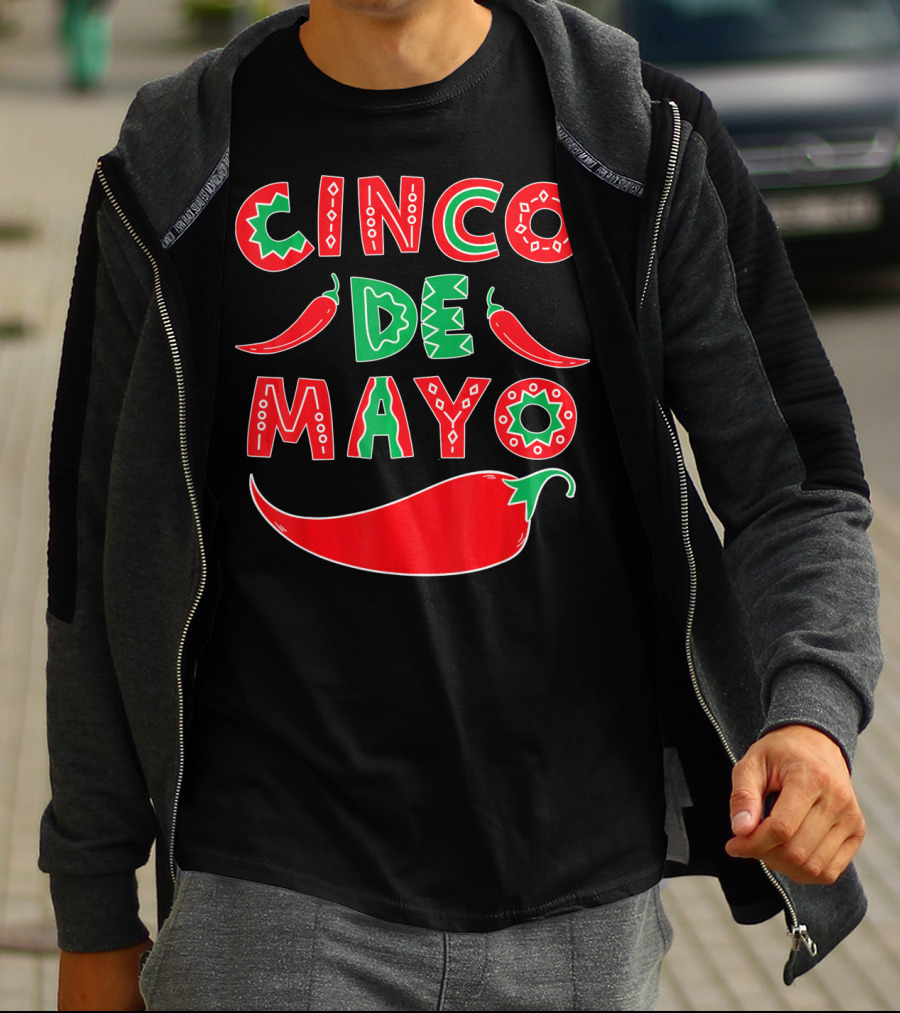 Cinco De Mayo Red And Green Peppers T-Shirt
