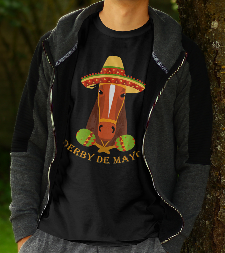 Derby De Mayo Kentucky Horse Race Fiesta Sombrero Maracas T-Shirt