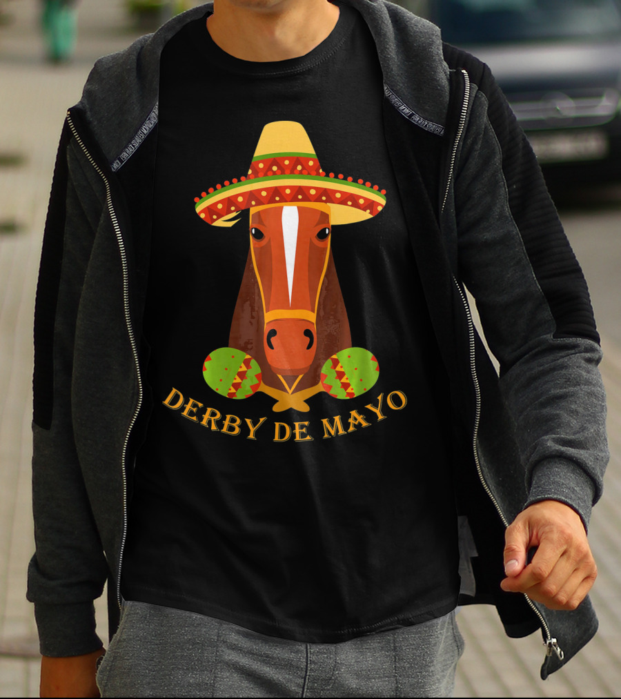 Derby De Mayo Kentucky Horse Race Fiesta Sombrero Maracas T-Shirt