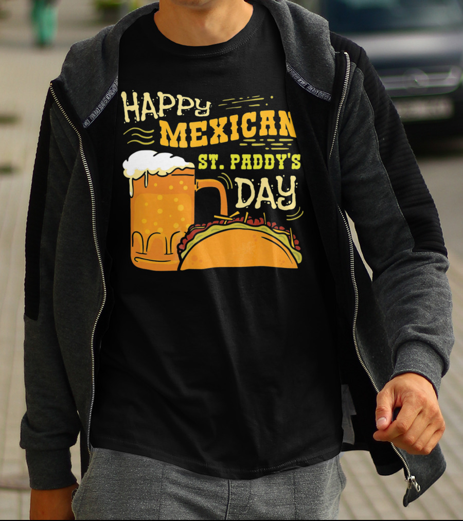 Happy Mexican St. Paddy's Day Beer Mug With Taco T-Shirt