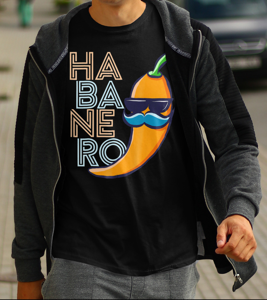 Habanero Lover Emoji Cinco De Mayo Mustache Pepper T-Shirt