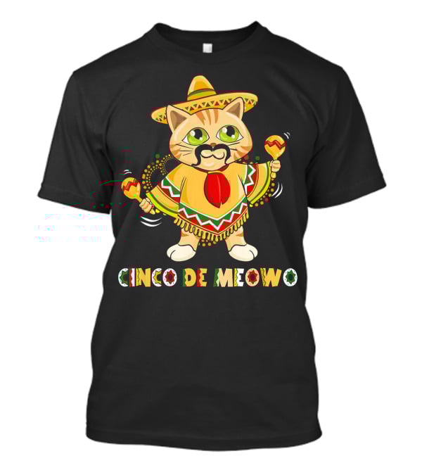 Cinco De Meowo Cat In Sombrero With Maracas T-Shirt