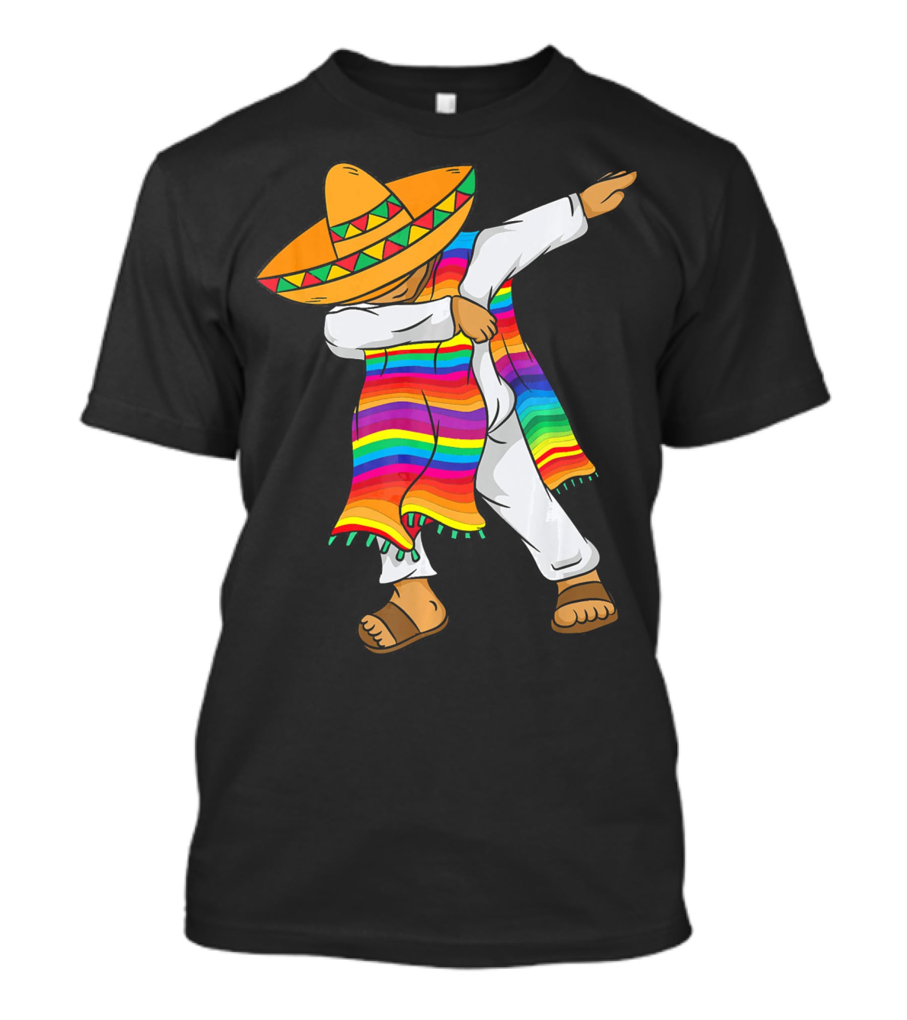 Dabbing Mexican Poncho Cinco De Mayo T-Shirt
