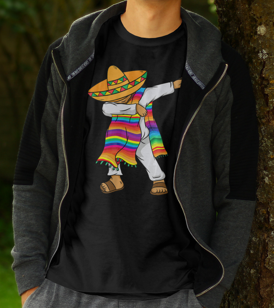 Dabbing Mexican Poncho Cinco De Mayo T-Shirt