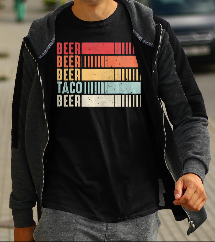 Beer Beer Beer Taco Beer Funny Mexican Cinco T-Shirt