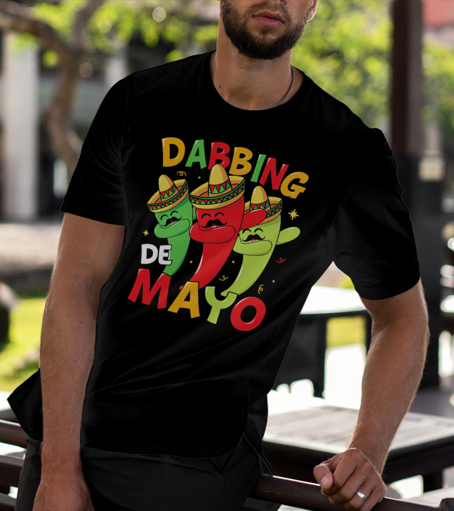 Dabbing Cinco De Mayo Chili Peppers With Sombreros T-Shirt