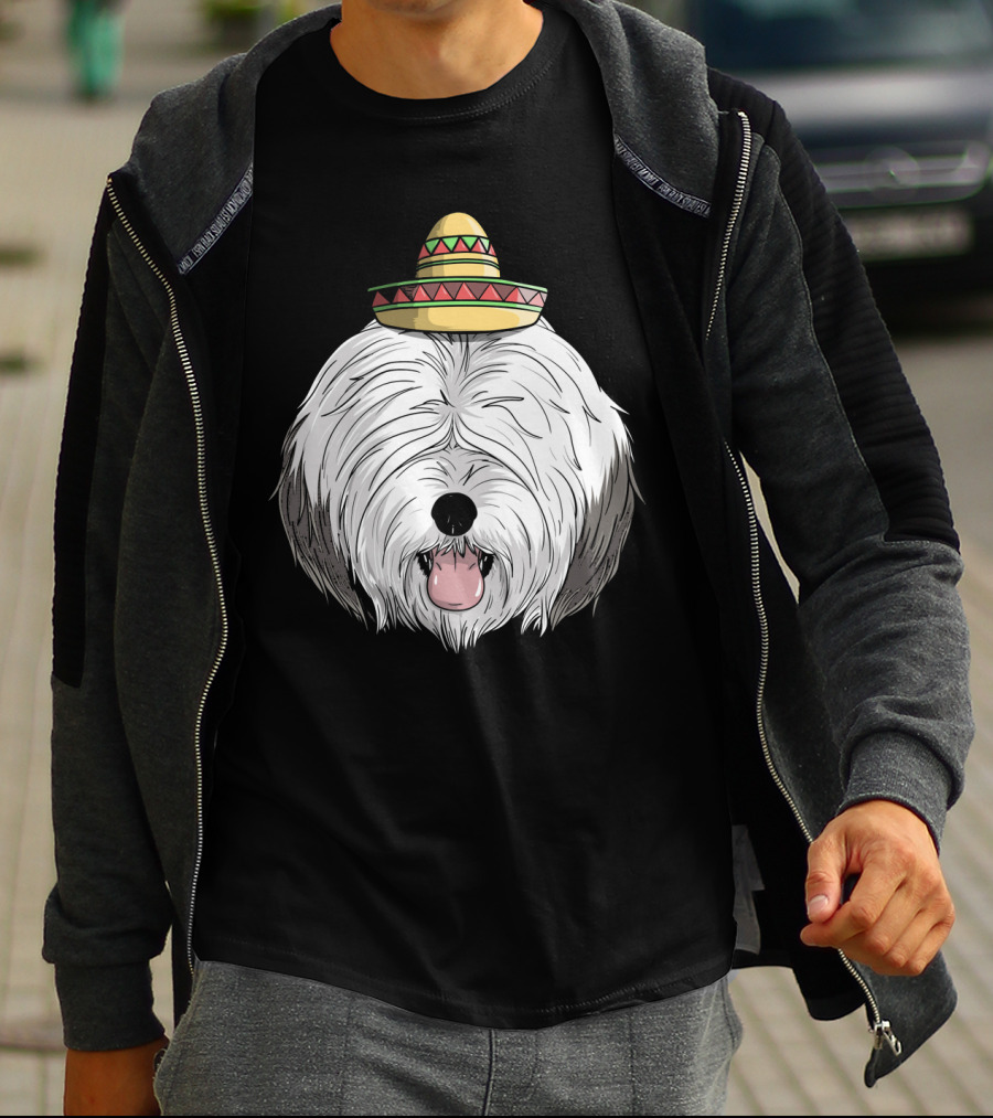 Old English Sheepdog Sombrero Cinco De Mayo Fiesta T-Shirt