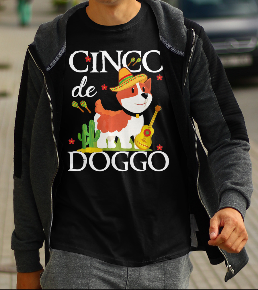 Cinco De Doggo Corgi With Sombrero And Maracas T-Shirt