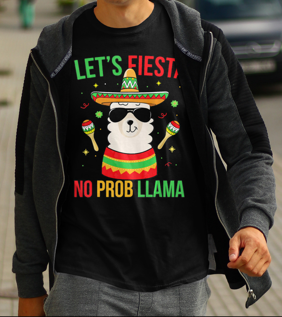 Let's Fiesta No Prob Llama Cinco De Mayo T-Shirt