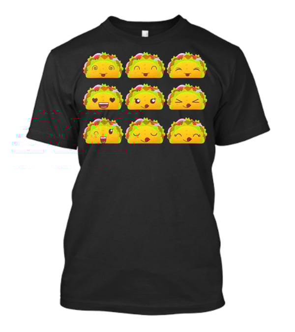 Taco Emoji Faces Taco Lover Collection T-Shirt