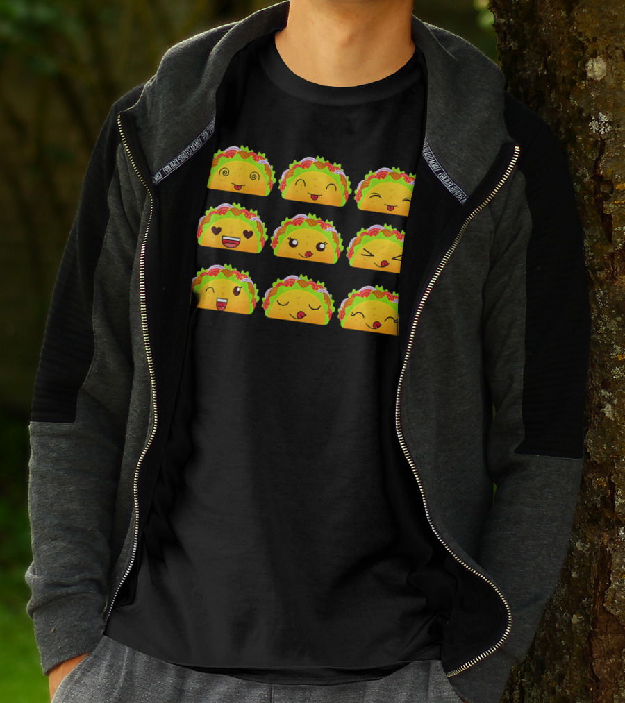 Taco Emoji Faces Taco Lover Collection T-Shirt