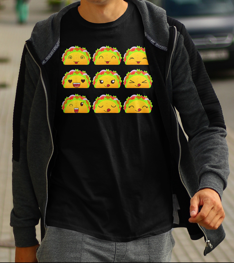 Taco Emoji Faces Taco Lover Collection T-Shirt
