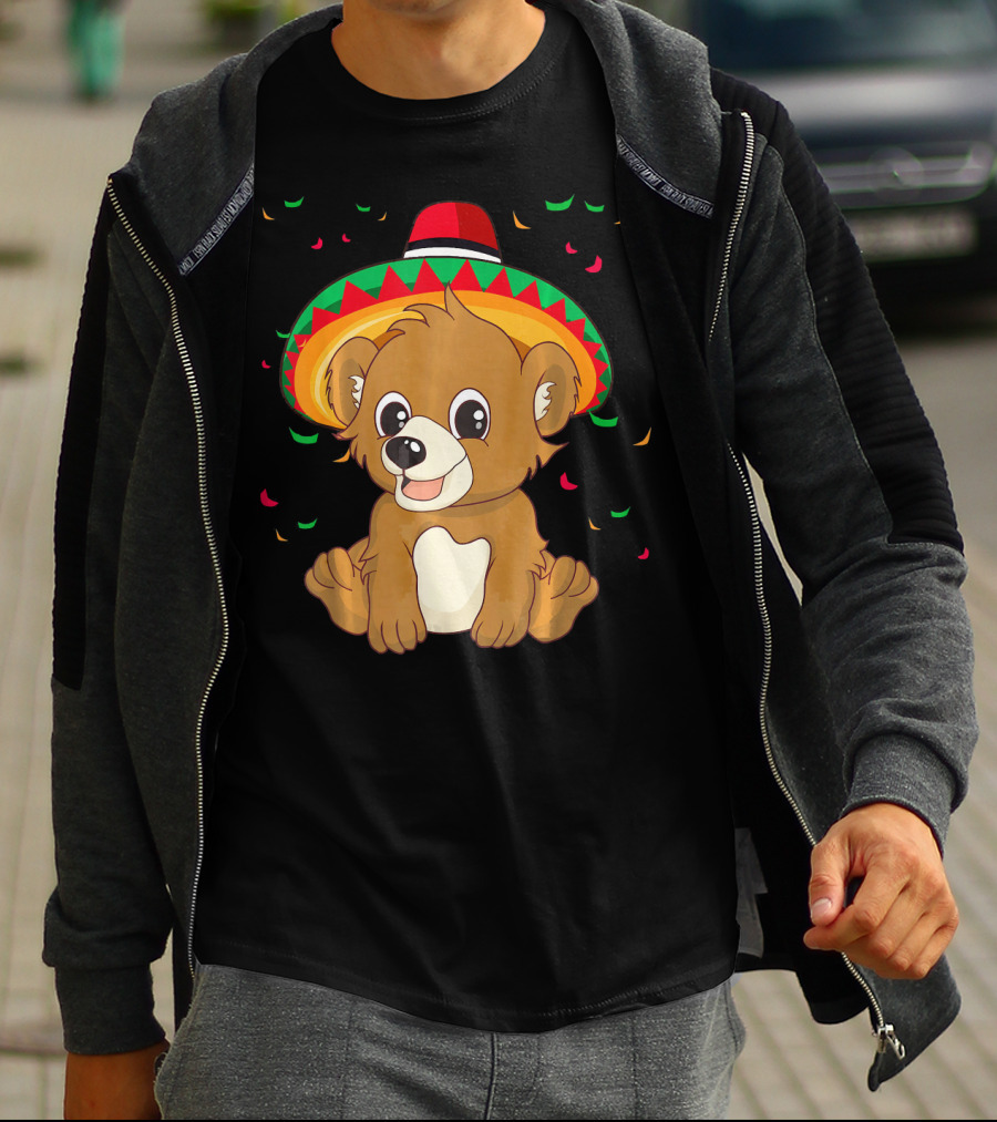 Cute Bear Cinco De Mayo 5th Of May Celebration Sombrero T-Shirt