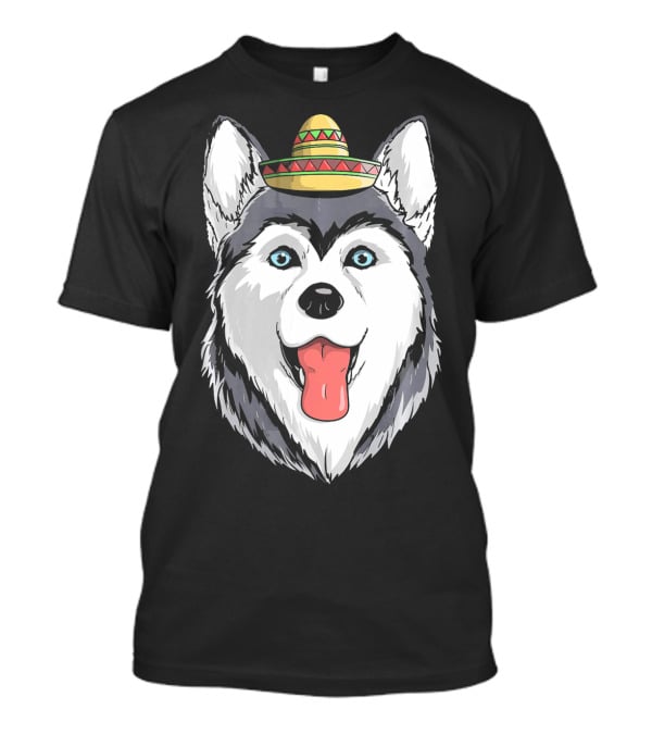 Fiesta Siberian Husky Sombrero Cinco De Mayo Mexi T-Shirt