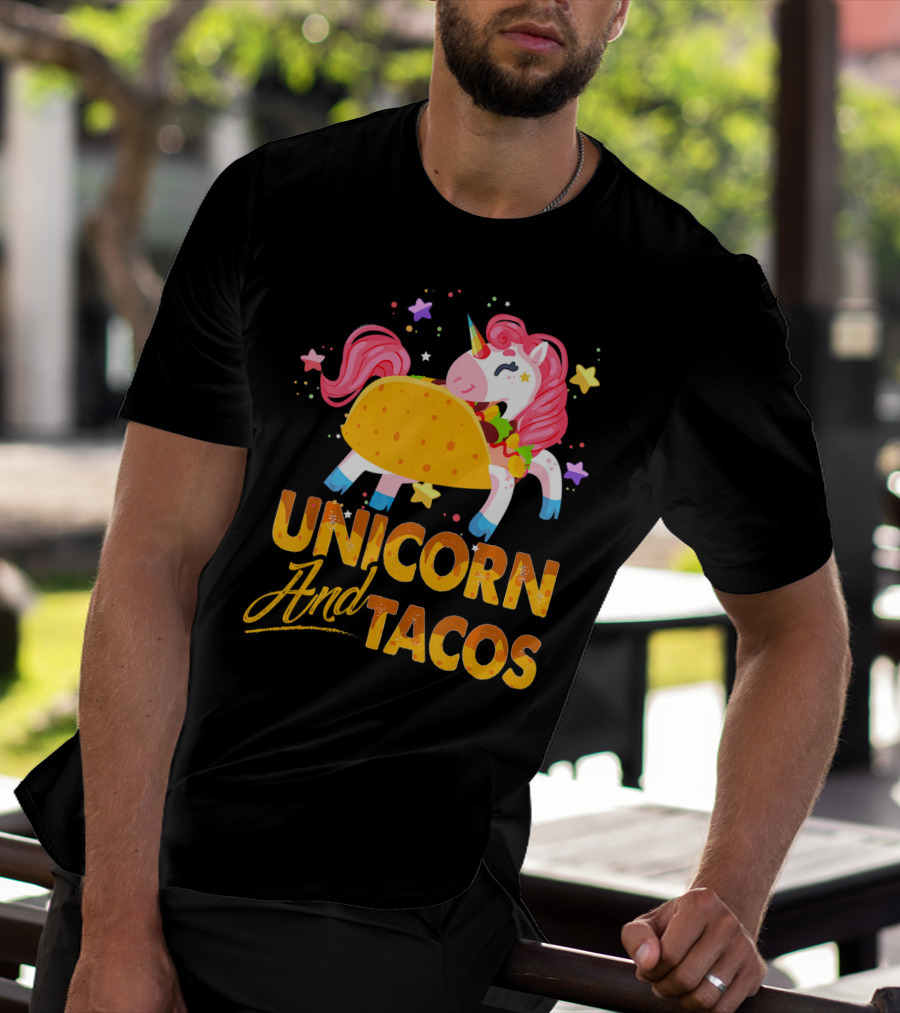 Unicorn And Tacos Colorful Cinco De Mayo Fun T-Shirt