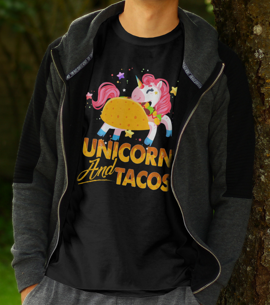 Unicorn And Tacos Colorful Cinco De Mayo Fun T-Shirt