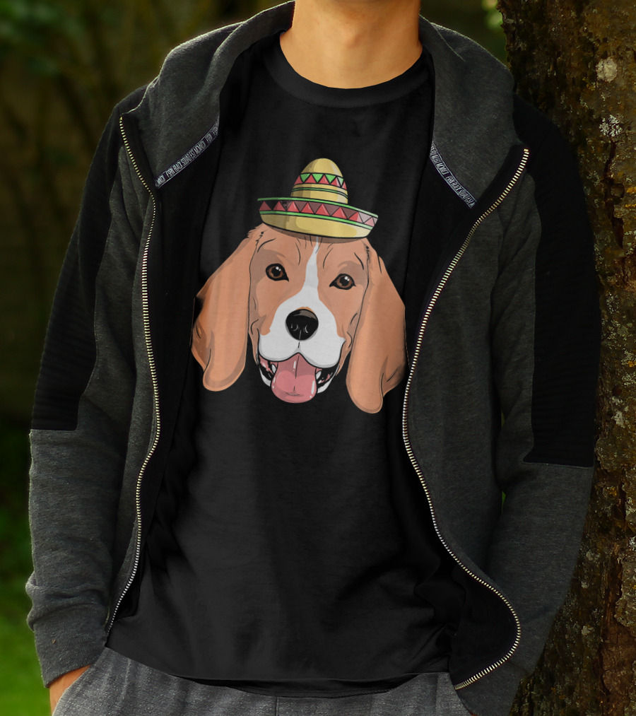 Beagle Dog Sombrero Fiesta Cinco De Mayo T-Shirt