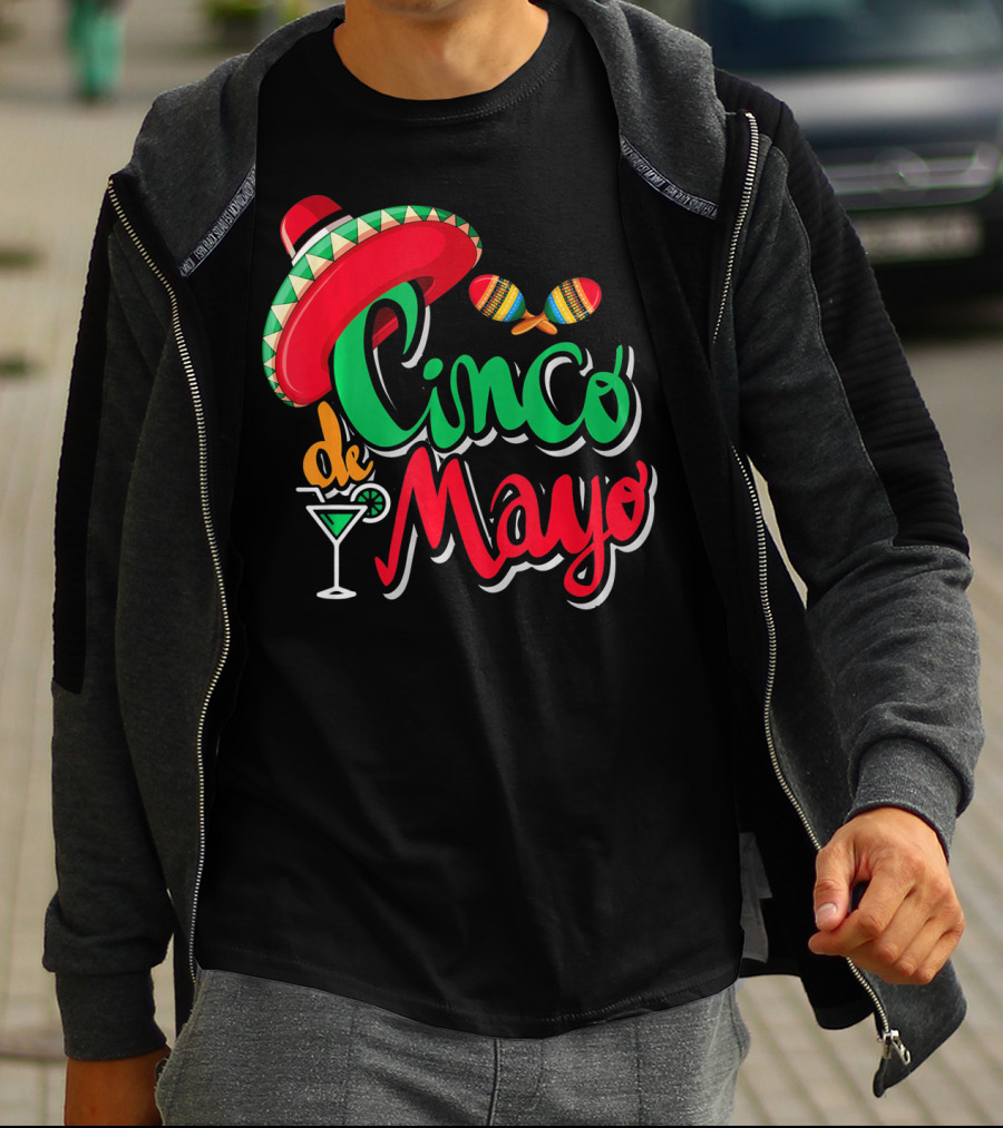 Cinco De Mayo Mexican Sombrero Maracas Drink May 5th Dr T-Shirt