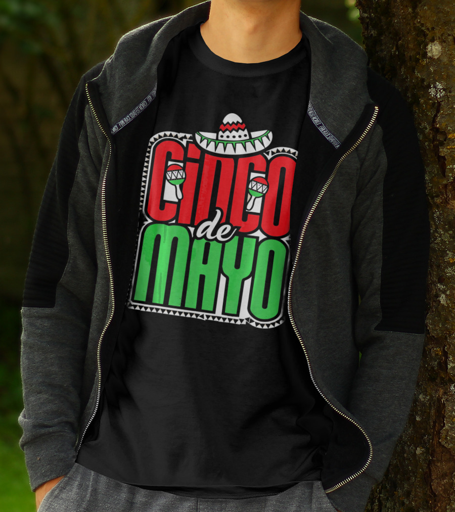 Cinco De Mayo Mexican Celebration Sombrero Maracas T-Shirt