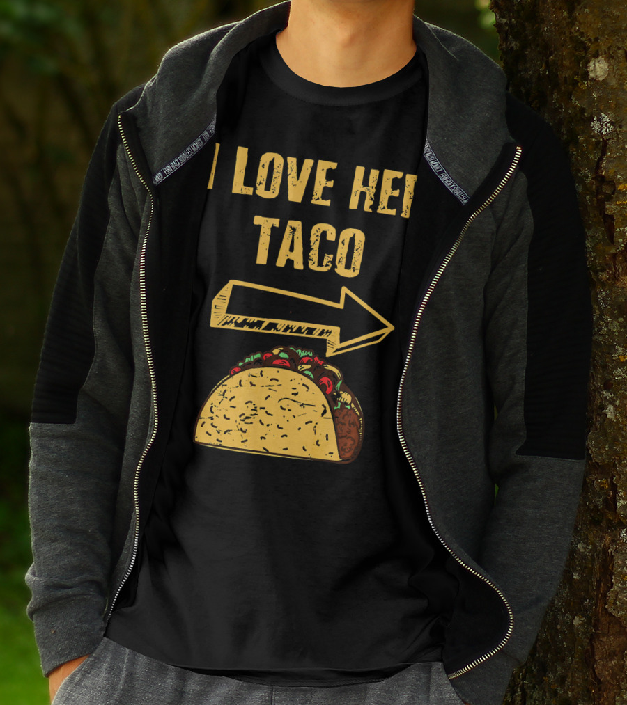 I Love Her Taco Arrow Matching Couple Cinc T-Shirt